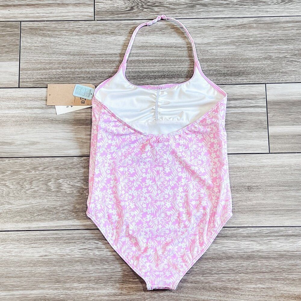 NWT! Billabong Girls Sweet Waves Pink Dream Halter One Piece Swimsuit Size 10 - Picture 2 of 6